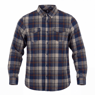 Buy brown MENS L/S Y/D PLAID FLANNEL SHIRT - B8210