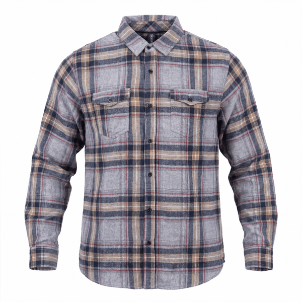 MENS L/S Y/D PLAID FLANNEL SHIRT - B8210