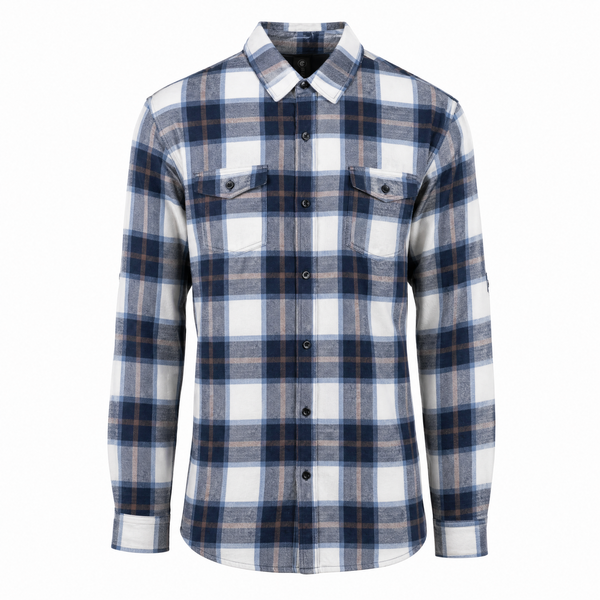 MENS L/S Y/D PLAID FLANNEL SHIRT - B8210