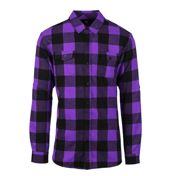 MENS L/S Y/D PLAID FLANNEL SHIRT - B8210
