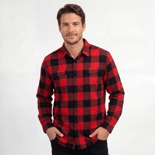 MENS L/S Y/D PLAID FLANNEL SHIRT - B8210