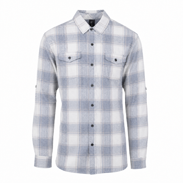 MENS L/S Y/D PLAID FLANNEL SHIRT - B8210