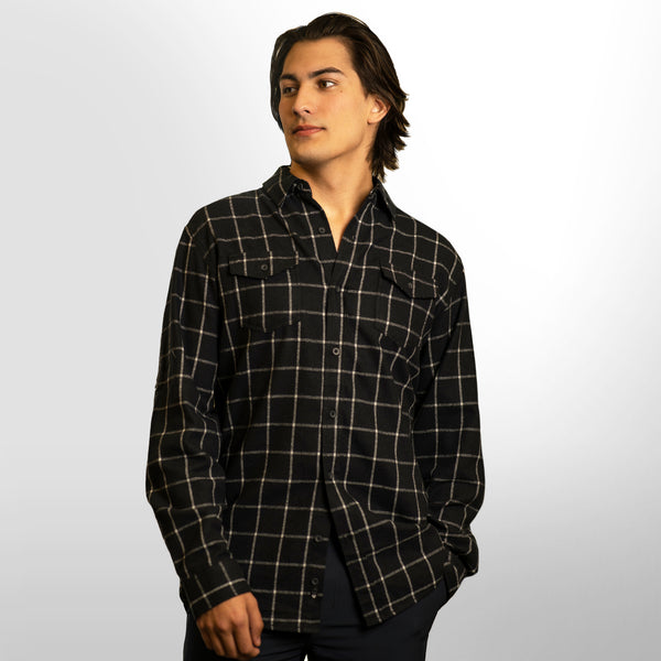 MENS L/S Y/D PLAID FLANNEL SHIRT - B 8210