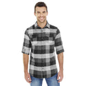 MENS L/S Y/D PLAID FLANNEL SHIRT - B 8210