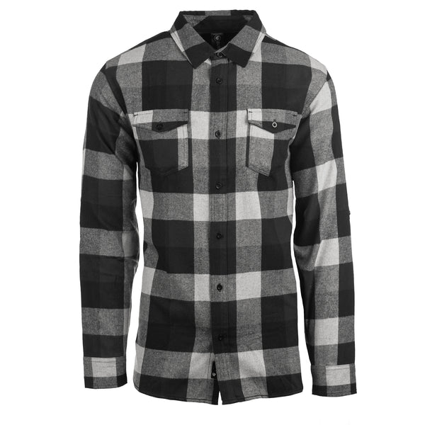 MENS L/S Y/D PLAID FLANNEL SHIRT - B 8210