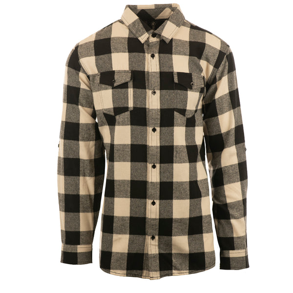 MENS L/S Y/D PLAID FLANNEL SHIRT - B 8210