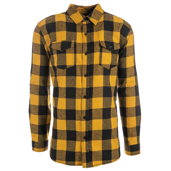 MENS L/S Y/D PLAID FLANNEL SHIRT - B 8210