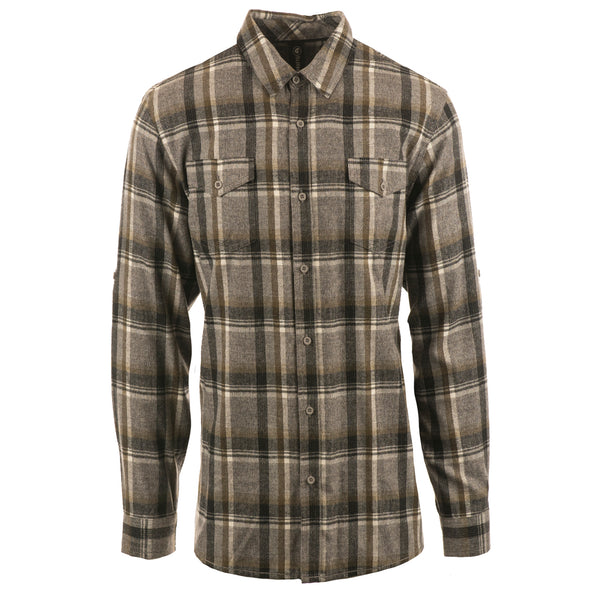 MENS L/S Y/D PLAID FLANNEL SHIRT - B 8210