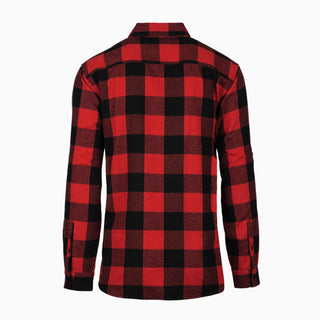 Buy red-black MENS L/S Y/D PLAID FLANNEL SHIRT - B 8210