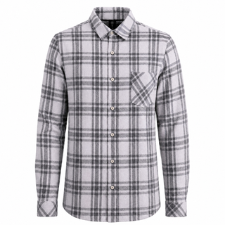Buy grey-steel MENS L/S Y/D PLAID FLANNEL SHIRT - B8212