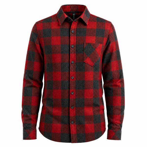 MENS L/S Y/D PLAID FLANNEL SHIRT - B8212