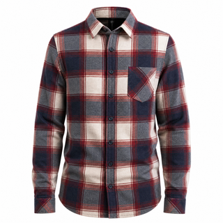 Buy crimson-ecru MENS L/S Y/D PLAID FLANNEL SHIRT - B8212