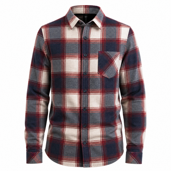 MENS L/S Y/D PLAID FLANNEL SHIRT - B8212