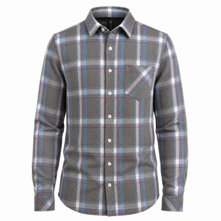 Buy steel-white MENS L/S Y/D PLAID FLANNEL SHIRT - B8212