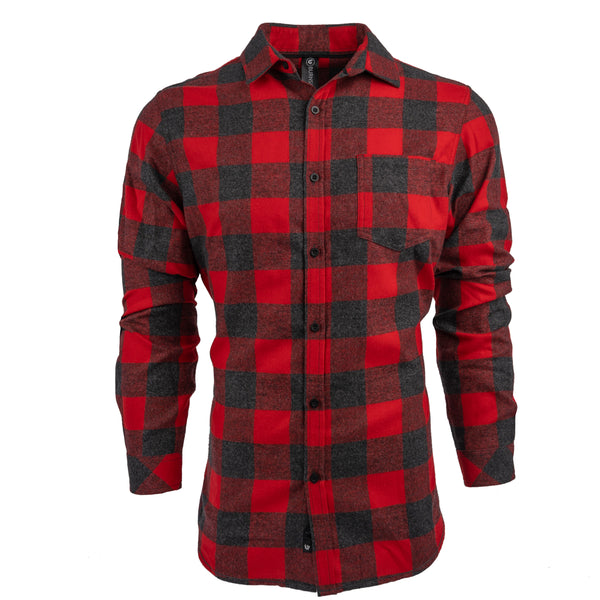 MENSS L/S Y/D PLAID FLANNEL SHIRT - B 8212