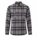 MENS L/S YD PLAID FLANNEL SNAP SHIRT - B8219