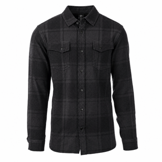 Buy black MENS L/S YD PLAID FLANNEL SNAP SHIRT - B8219