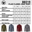 MENS L/S YD PLAID FLANNEL SNAP SHIRT - B8219