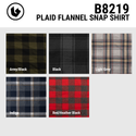 MENS L/S YD PLAID FLANNEL SNAP SHIRT - B8219
