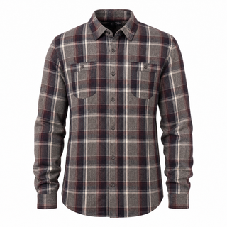 Buy heather-grey-navy MENS FLANNEL SHIRT - B8220