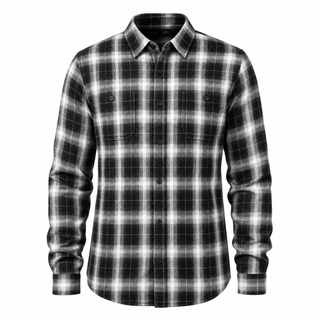 Buy black-white MENS FLANNEL SHIRT - B8220
