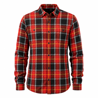 Buy fire-red-black MENS FLANNEL SHIRT - B8220