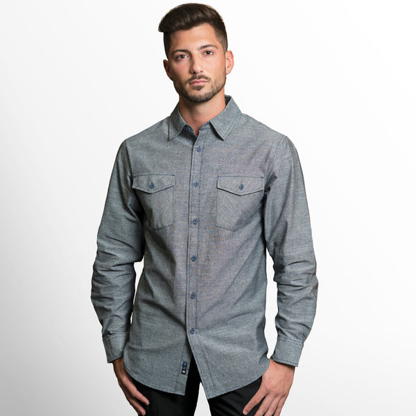 Burnside Mens Long Sleeve All Day Chambray - B8255