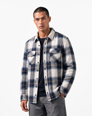MENS FLANNEL JACKET WITH POLY LINING - B8610