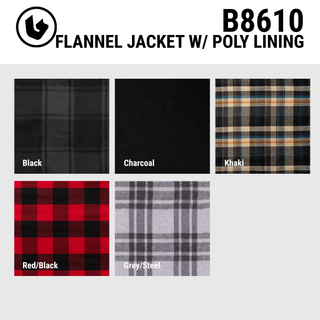 MENS FLANNEL JACKET WITH POLY LINING - B8610