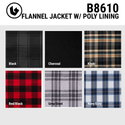 MENS FLANNEL JACKET WITH POLY LINING - B8610