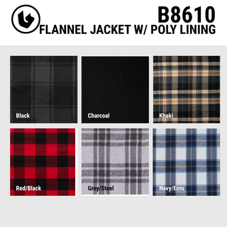 MENS FLANNEL JACKET WITH POLY LINING - B8610
