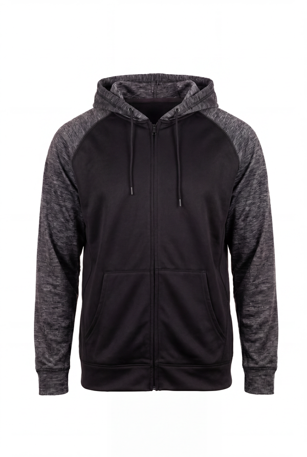 BURNSIDE FULL ZIP PERFORMANCE RAGLAN HOODIE - B8660