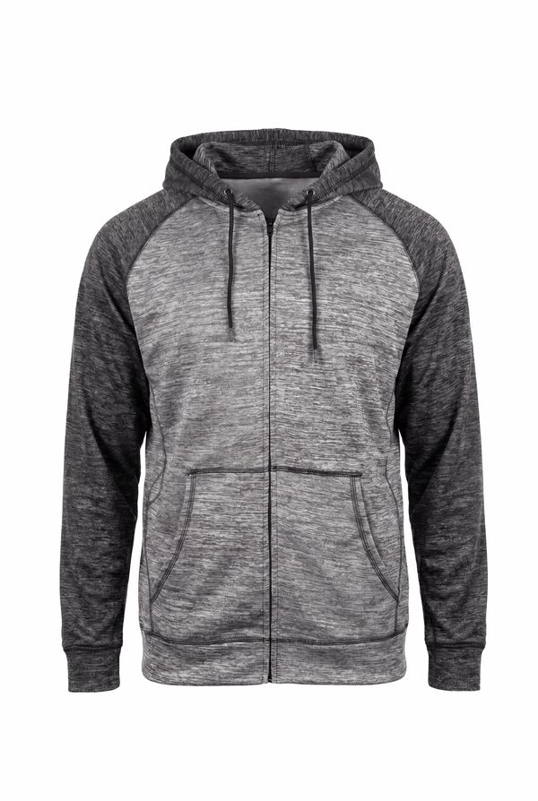 BURNSIDE FULL ZIP PERFORMANCE RAGLAN HOODIE - B8660