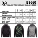 BURNSIDE FULL ZIP PERFORMANCE RAGLAN HOODIE - B8660
