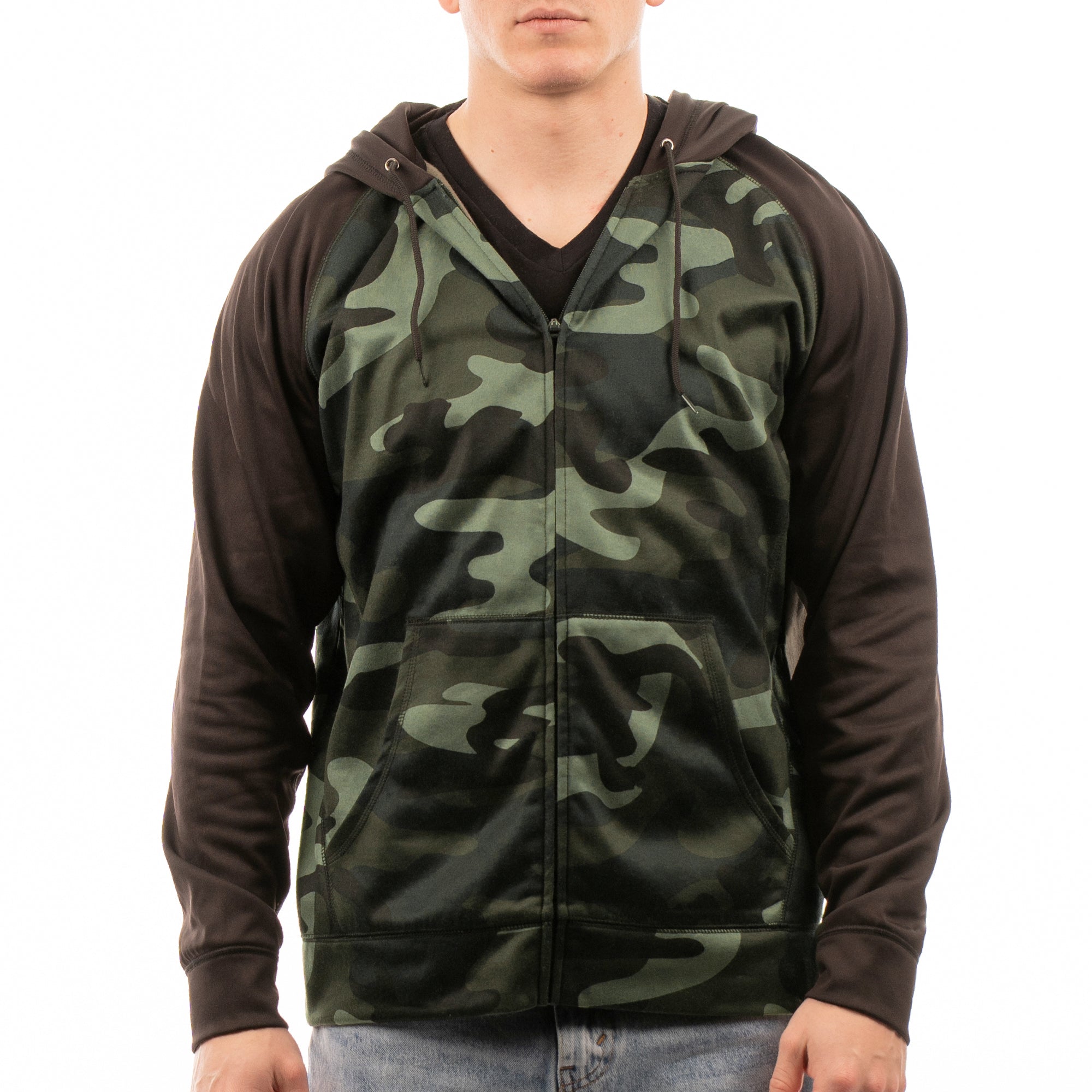 BURNSIDE FULL ZIP PERFORMANCE RAGLAN HOODIE - B8660 | Burnside