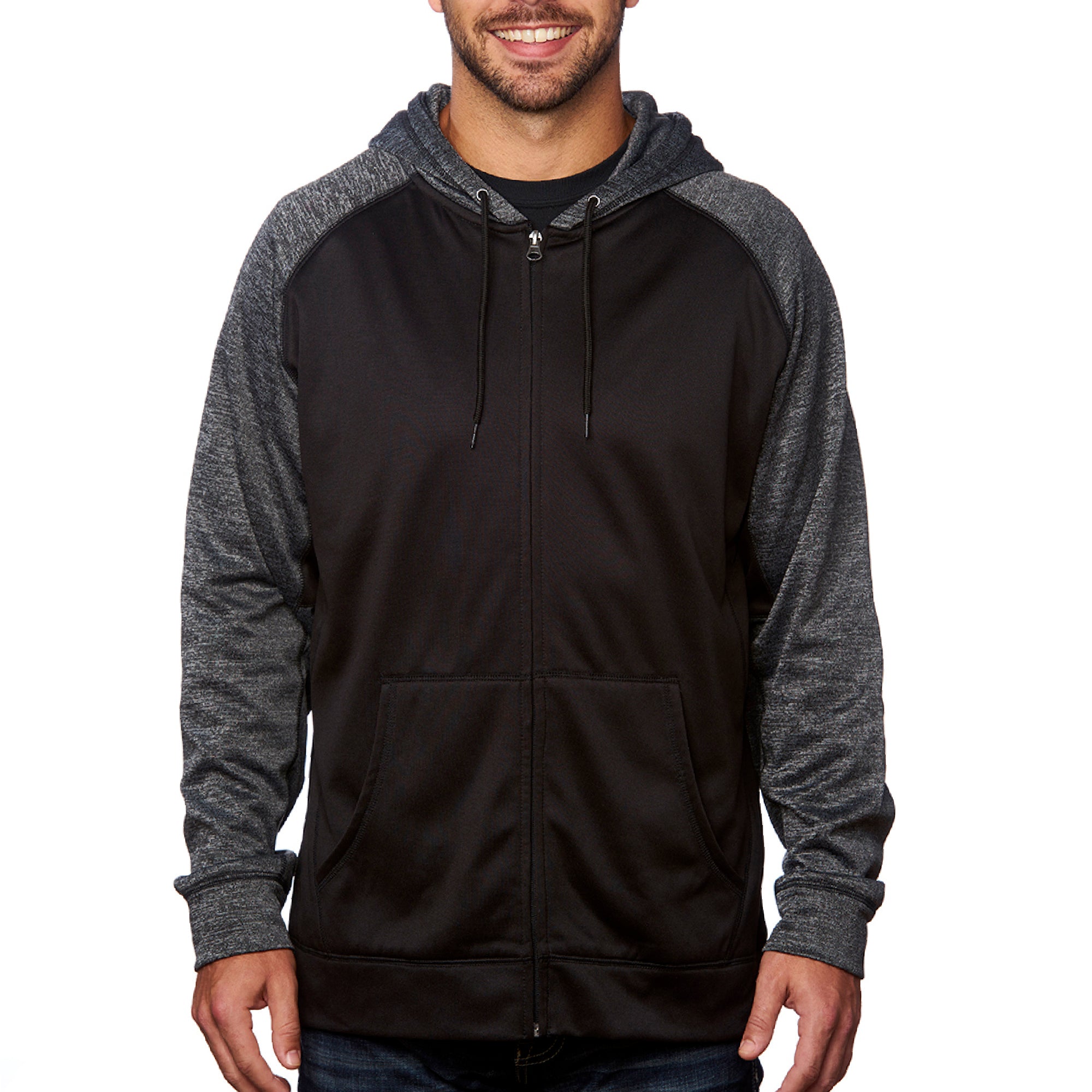 BURNSIDE FULL ZIP PERFORMANCE RAGLAN HOODIE - B8660 | Burnside
