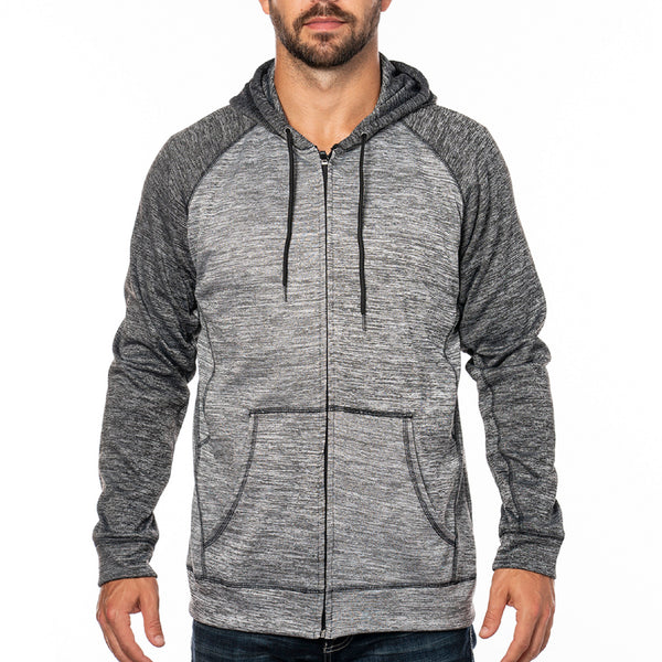 BURNSIDE FULL ZIP PERFORMANCE RAGLAN HOODIE 210 GSM - B 8660