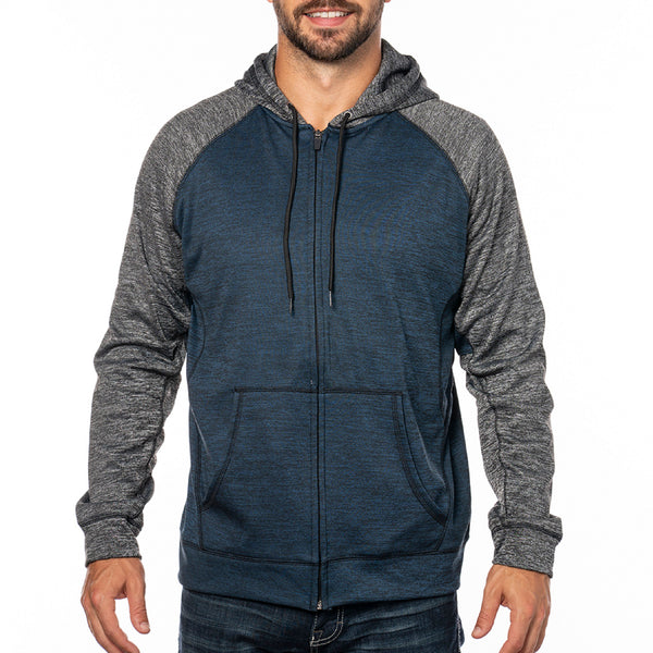 BURNSIDE FULL ZIP PERFORMANCE RAGLAN HOODIE 210 GSM - B 8660