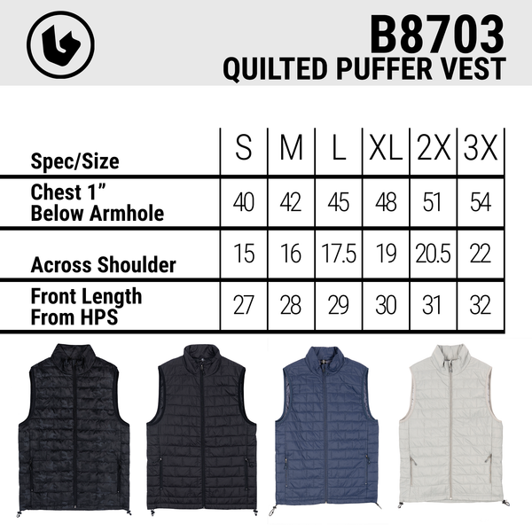BURNSIDE QUILTED PUFFER VEST - B8703