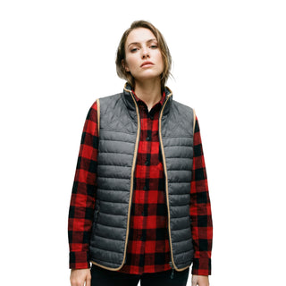 FLANNEL LINED PUFFER VEST - B8710