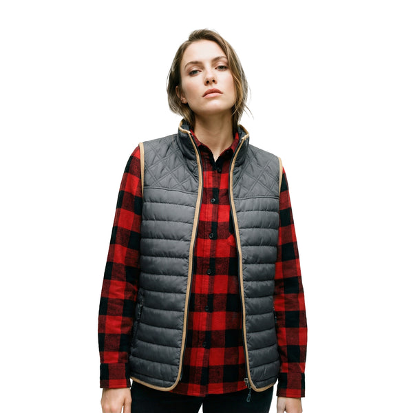 FLANNEL LINED PUFFER VEST - B8710