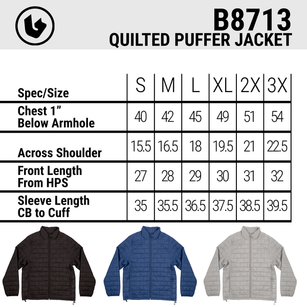 BURNSIDE QUILTED PUFFER JACKET - B8713