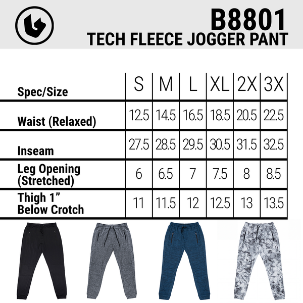 BURNSIDE TECH FLEECE KNIT JOGGER PANT - B8801