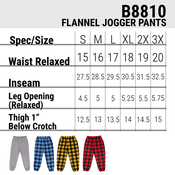 FLANNEL JOGGER PANT- COMFY COLLECTION - B8810
