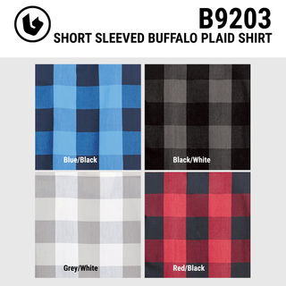 BUFFALO PLAID Y/D SHORT SLEEVE SHIRT - B9203