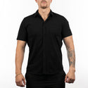 Burnside Perforated Stretch Woven Button-Up - B9217