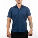 Burnside Perforated Stretch Woven Button-Up - B9217