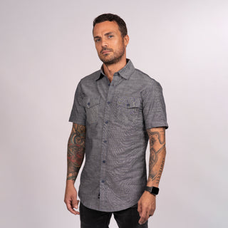 MENS SHORT SLEEVE CHAMBRAY SHIRT - B9255