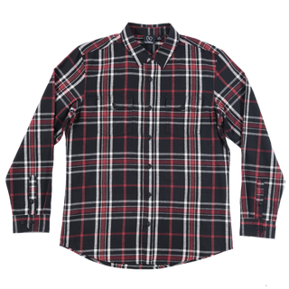 Buy black-red MENS FLANNEL SHIRT- BJ8281