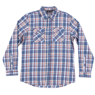 Buy blue-ecru MENS WOVEN YD FLANNEL SHIRT - BJ8283